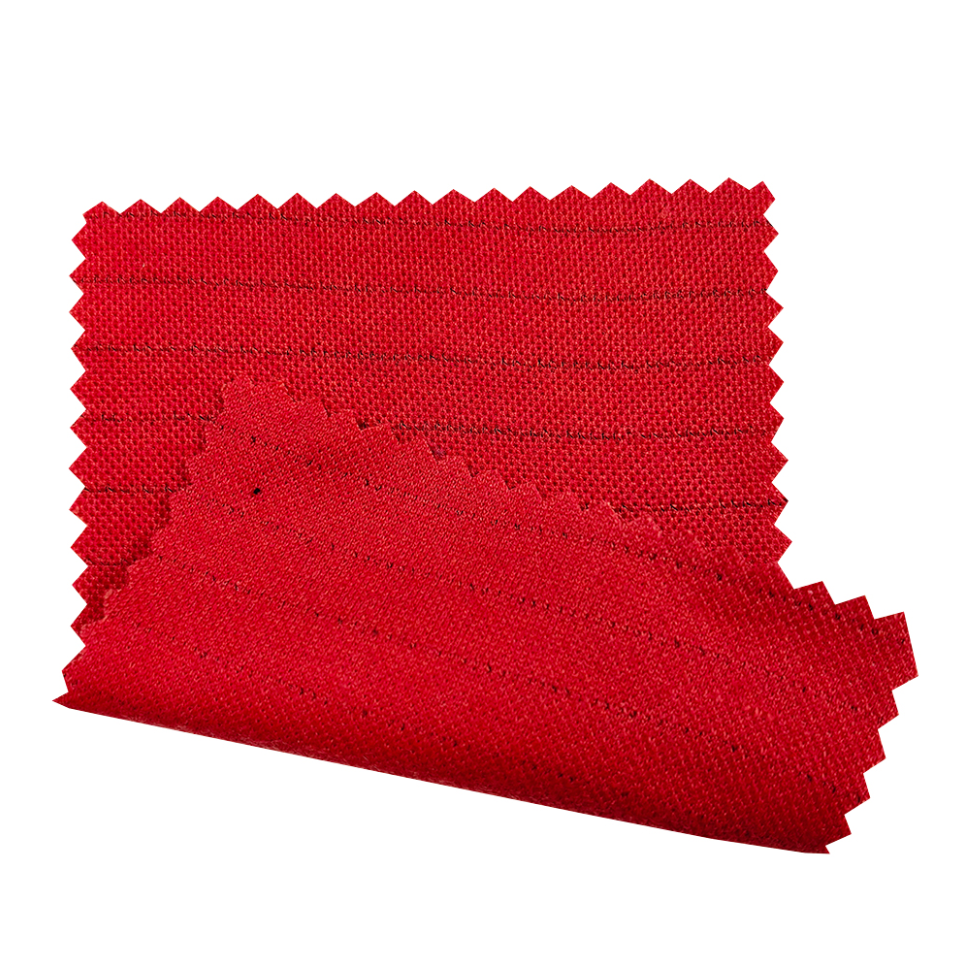 CVC Knitted Pique Antistatic Fabric for ESD POLO Shirt RED YELLOW (260gsm)