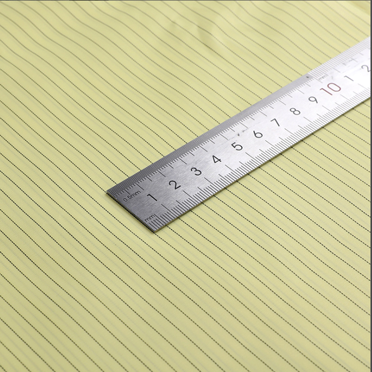 5mm Stripe ESD Anti-static Fabric with Composition 99% Polyester 1% Conductive Carbon for Cleanroom Clothing
